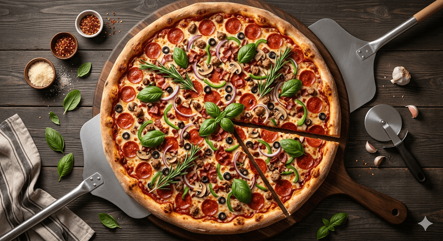 28" Pizza Pie Party Style — halal, Alaeddin's Pizza Clifton NJ