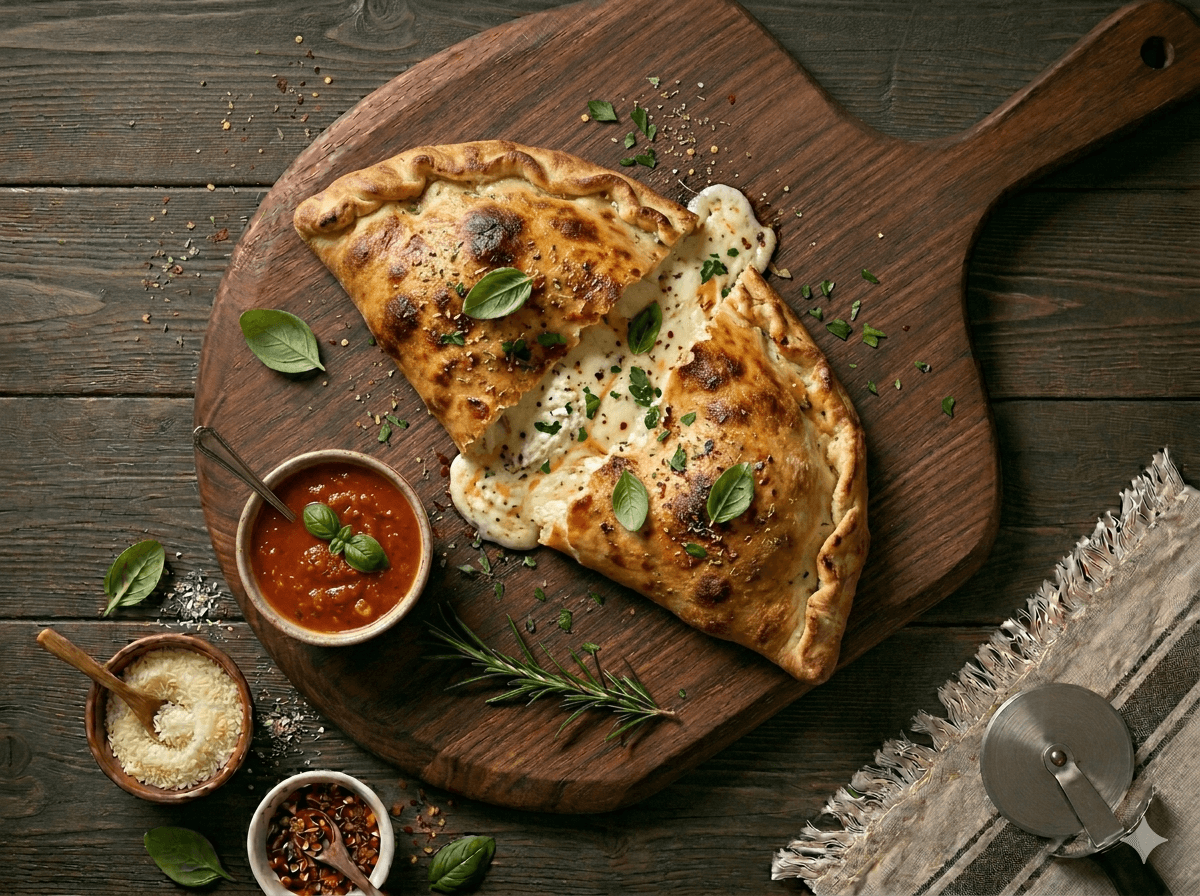 Mozzarella & Ricotta Calzone — halal, Alaeddin's Pizza Clifton NJ