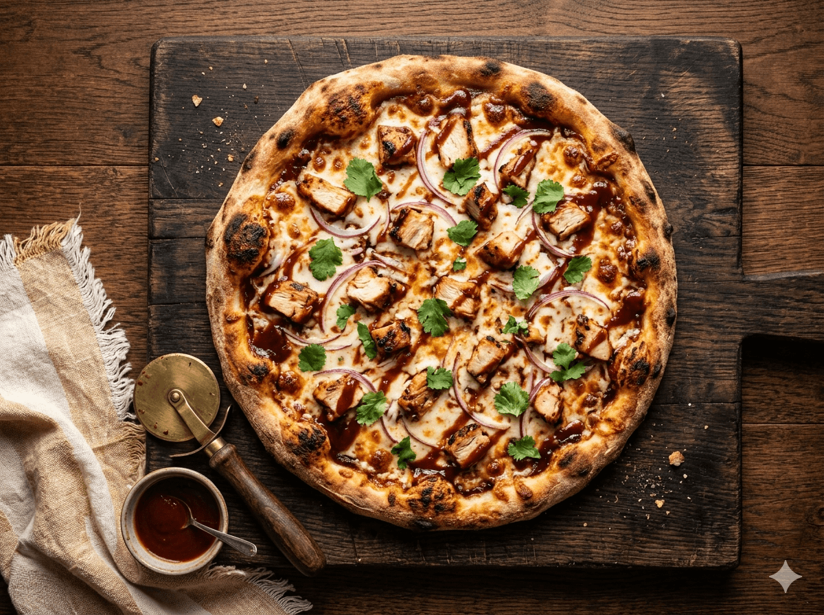 BBQ Chicken Pizza — halal brick-oven pizza in Clifton & Paterson, NJ