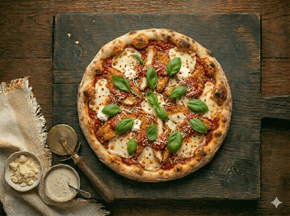Chicken Parmigiana Pizza — halal brick-oven pizza in Clifton & Paterson, NJ