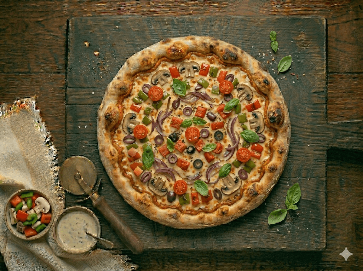 Vegetable Pizza — halal brick-oven pizza in Clifton & Paterson, NJ